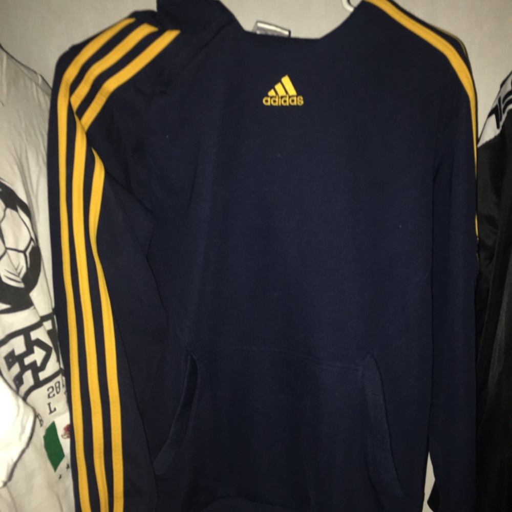 Adidas baby blue yellow detailed pullover